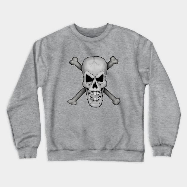 Skull & Crossbones (detailed) Crewneck Sweatshirt by MalcolmKirk